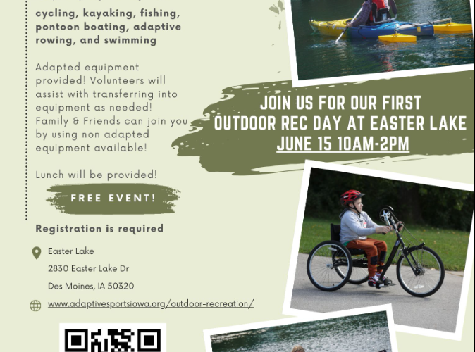 Adaptive Sports Iowa Outdoor Rec Day Flyer